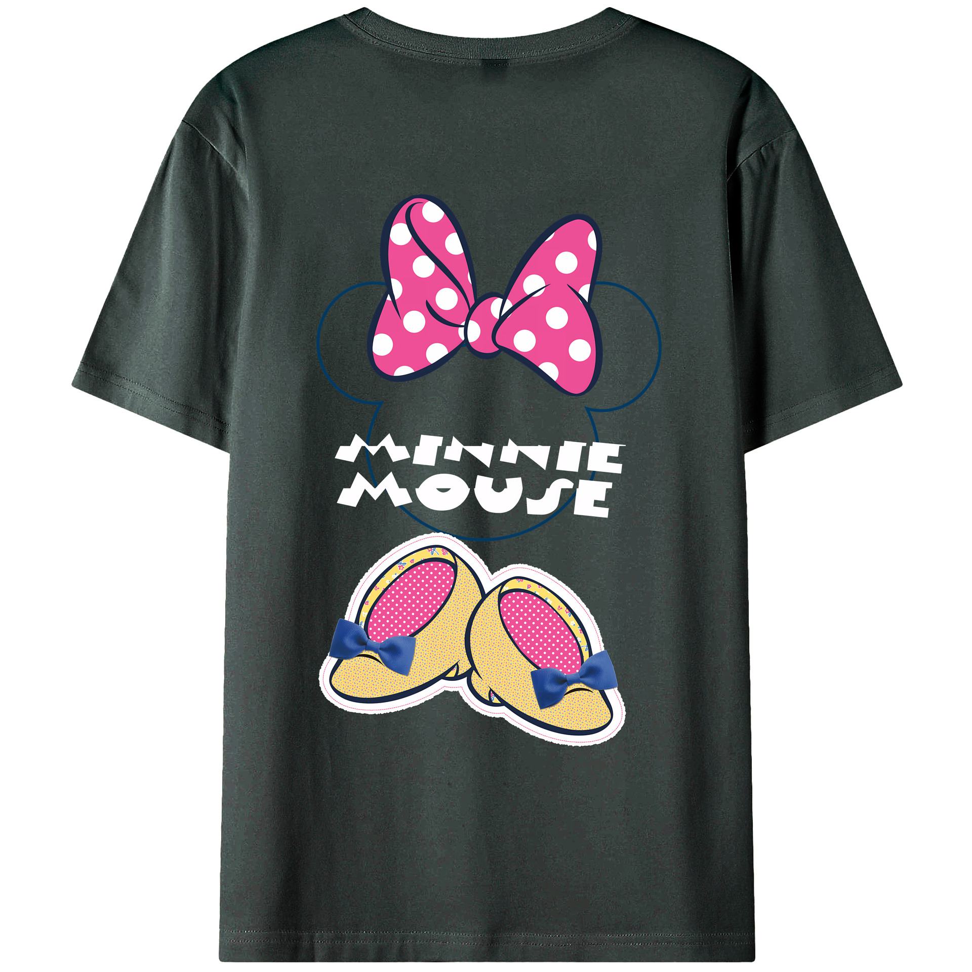 （画像用） ミッキーマウス Mickey Mouse 綿100％ メンズ半袖Tシャツ（バックプリント） 通気性